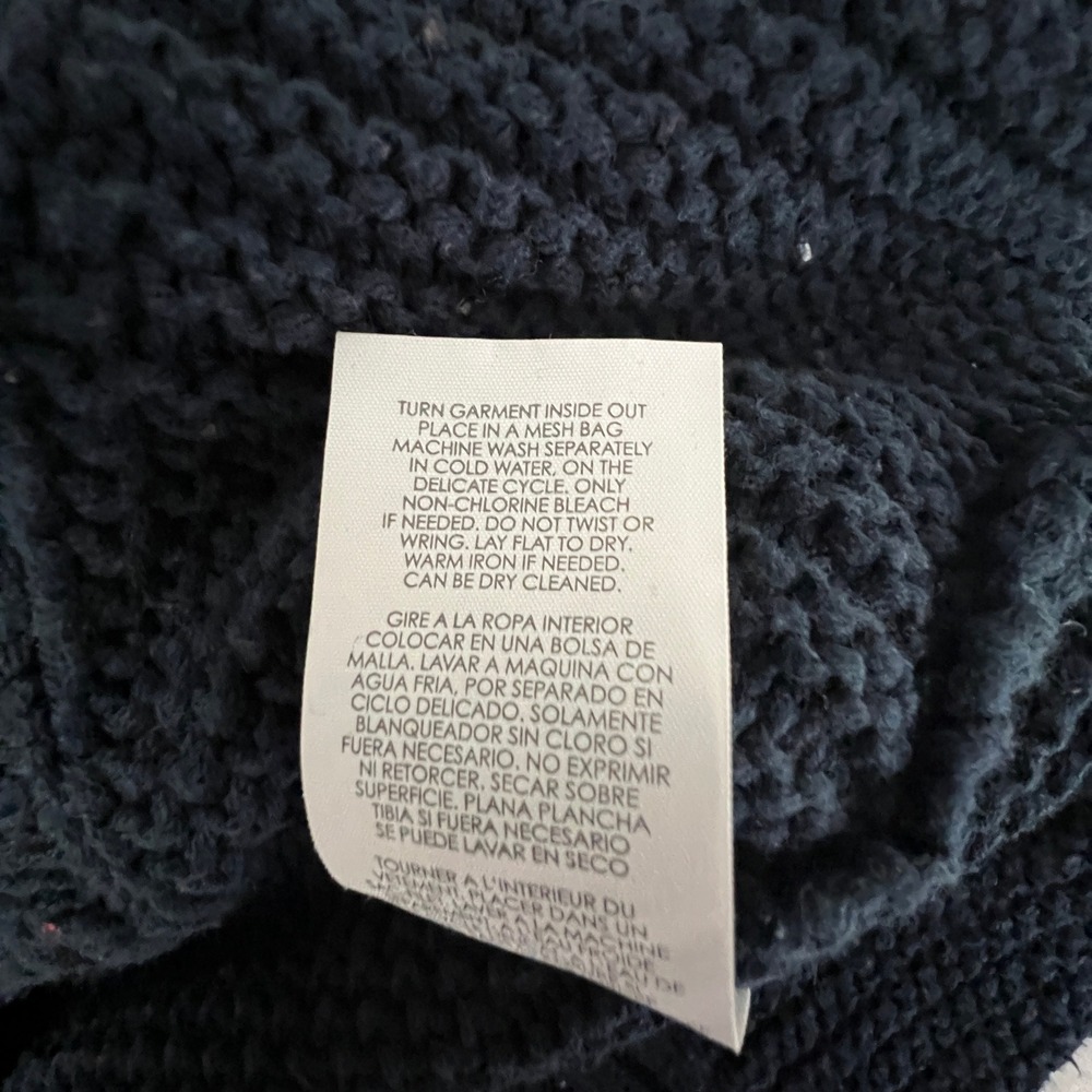 Cabi Cable Knit Sweater Women XS Navy Blue Cowl Neck Pullover 3168 - Picture 7 of 12